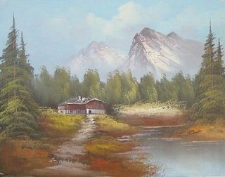 Miller MOUNTAIN CABIN Oil Painting on Canvas