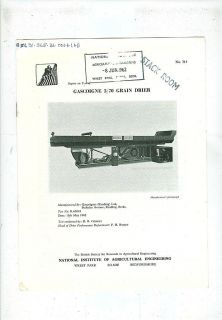 NIAE TEST REPORT   KAYBEE GRAIN DRIER TYPE WLT 100 (1956)