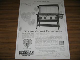 1923 Vintage Ad Kerogas Burner Oil Stove that Cooks Like Gas Range