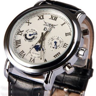 New Men Automatic Sun Moon Date Day Mechanical Sport Wrist Watch Gift