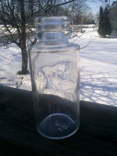 Vintage Clear Glass Battery Oil Bottle