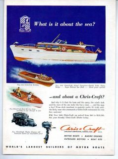 Ad Chris Craft Boats 52 Conqueror,Holi day,Boat Kits,Outboard Motor