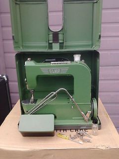 Rare Mint Vintage Green Elna Grasshopper Sewing Machine,Access orie