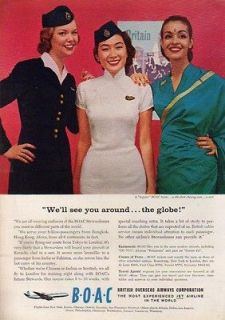 1959 BOAC Airlines British Airways Stewardess Uniform Cheong San Tunic