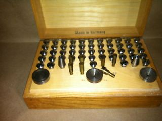 Vintage Boley 61 piece 8mm Watchmakers Jewelers Lathe Collet Set