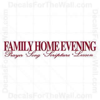 Family Home Evening Prayer Song Scripture Lesson God Wall Decal Vinyl