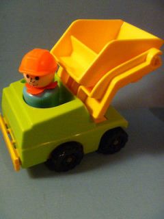 Vintage Fisher Price Little People Construction Vehicles Truck/loader