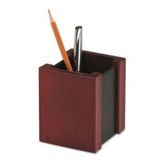 NEW Rolodex Jumbo Leather/Wood Pencil Cup Holder 81764