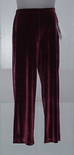 Bob Mackie Stretch Velvet Pull on Pants Size M Ruby Red