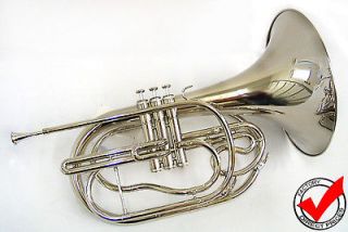 Newly listed New E.F. Durand Nickel Bb Marching French Horn w/Case