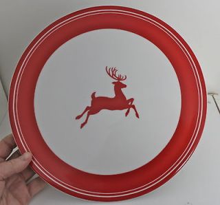 LARGE REINDEER CHRISTMAS ROUND PEDESTAL CAKE STAND PLATE HOLIDAY TABLE