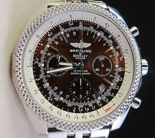 Flawless Breitling Bentley Automatic Chronograph Watch a25362 Havana