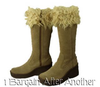 New Bongo Wild Thing Ladies Furry Suede Tall Boots   Size 9 M