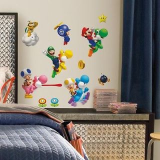 New NINTENDO SUPER MARIO BROTHERS Wii WALL DECALS Room Decoration