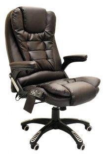 Luxury Leather Reclining Office Chair with 6 Point Massage   Study