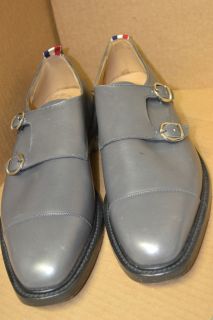 THOM BROWNE Runway Gray Leather Mens Dress Shoes (J2110) Size 11.5
