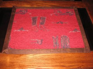 Western Decor Brown Placemats Boots Kitchen Dinning Decor Brown/Tan