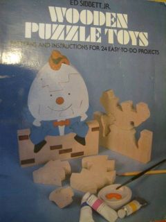 Wooden Puzzle Toys Craft Pattern Iron On Transfer Book  24 Projects