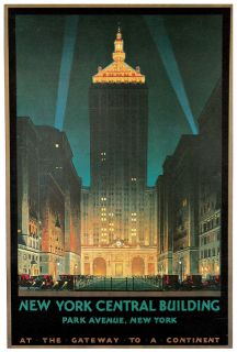 Poster. Graphic Design. New York Central building. Wall Art. 1925