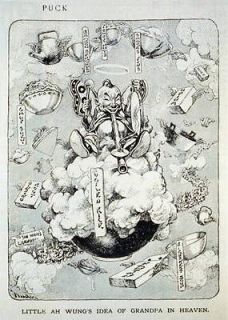 Little Ah Wungs idea of Grandpa in Heaven,c1913,C hinese man,opium