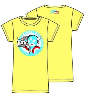 Tokidoki vs Marvel Tokidoki Burgers Yellow Juniors T Shirt