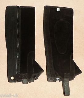 Horse Riding Adult ** suede leather ** half chaps   Large (Black