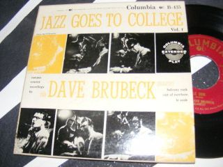 DAVE BRUBECK Quartet Double EP 7 Inch Gatefold JAZZ GOES TO COLLEGE