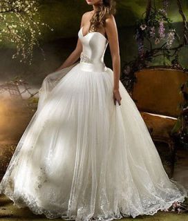 New White/Ivory Sweetheart Ball Gown Wedding Dresses Prom Bridal Gowns
