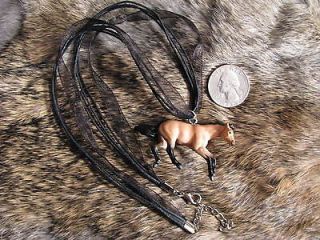 Breyer Necklace Buckskin Horse Pendant Black Organza Ribbon Cord mini