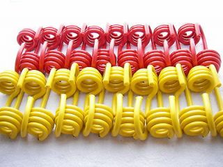 BUNGEE CORD HOOKS~32 12mm Pieces~FIT 7/16,1/2 Round Cord~YELO/RED