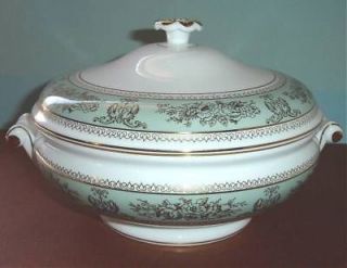 Wedgwood Columbia Sage Green Covered Vegetable Bowl New