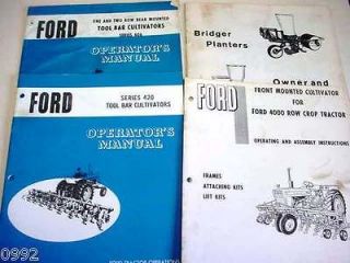 Ford 406, 420 & 4000 Tractor Cultivator & Bridger Planter Manuals