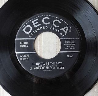 BUDDY HOLLY Thatll Be The Day original 7 inch 4 song 58 rockabilly