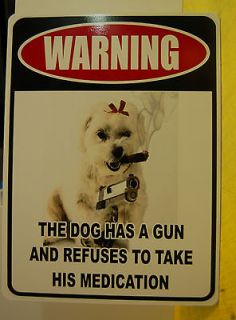 security warning sign funny novelty gun protection Home Custom Pet
