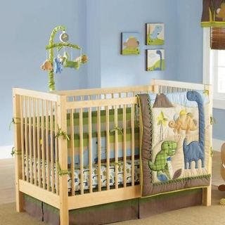 Blue and Green Dinosaur Baby Boy Monster Nursery Tree Infant Crib