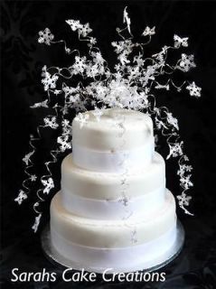 Winter Snowflake Fountain Cake Topper   Wedding Birthday Anniverary