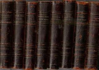 RARE 1873 8 VOLUME LEATHER BOUND SET NATHANIEL HAWTHORNE SCARLET