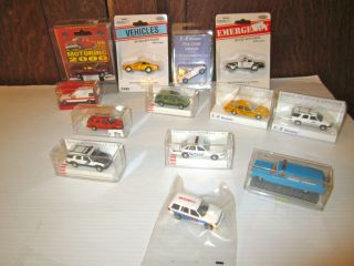 BUSCH/Herpa HO Trains Emergency Vheicles Cars/Trucks Fire Police Taxi