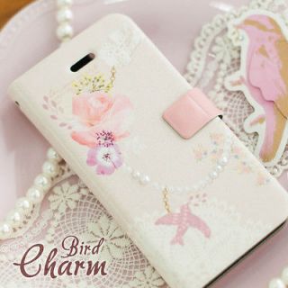 For Apple iPhone 4 4S Bird Charm Diary Type Case Phone Cover Special