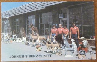 Hector MN Johnnies Servicenter Amoco Gas Station Vintage Postcard