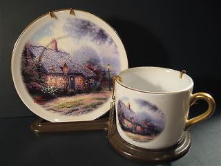 Thomas Kinkade & Teleflora Gifts Moonlight Cottage Cup & Saucer W