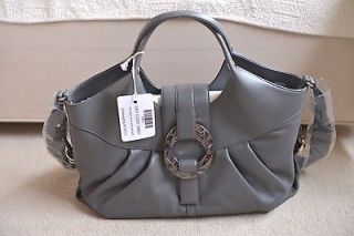 Brand new Medium Bvlgari Hand carry bag / handbag Calf Leather grey