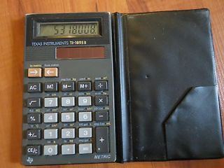 Instruments TI 1895 II Solar Calculator Metric Conversion & Case, i54B