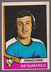 1974 75 O Pee Chee OPC Hockey Ab DeMarco #89 Pittsburgh Penguins NM/MT