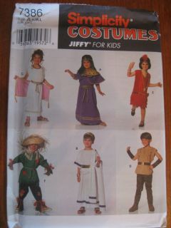 Simplicity Costume Sewing Pattern Childs S,M,L Flapper Dress Toga