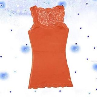 NWT Abercrombie Women Haven Tank Cami Tee Shirt Top Orange $38