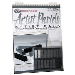Artist Pack  18 Grey Soft Pastels and Drawing Pad