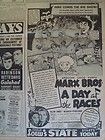 2706104WR ADVERT MOVIE MARX BROTHERS DAY AT THE RACES JUNE 18 1937