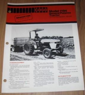 Case Model 1194 General Purpose Tractor Sales Brochure Advanced Copy