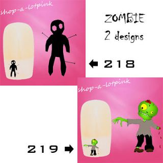 Halloween Zombie Cute Happy NAIL ART DECALS STICKERS Designs Patterns